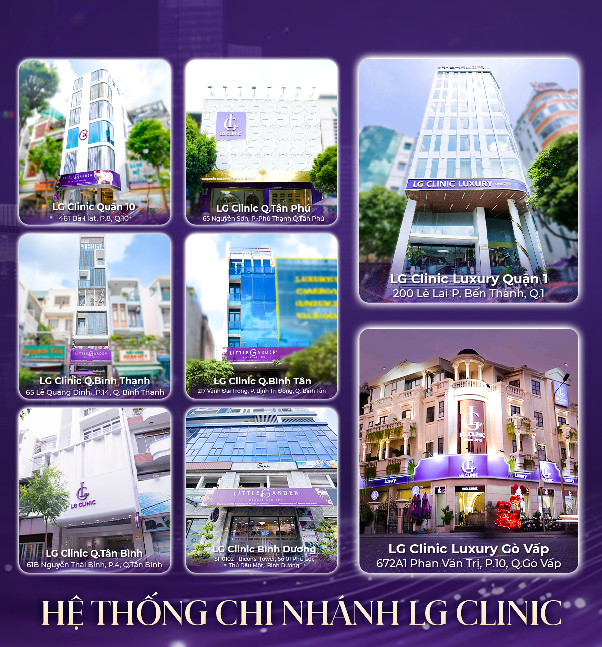 Hệ thống chi nhánh LG Clinic 2025