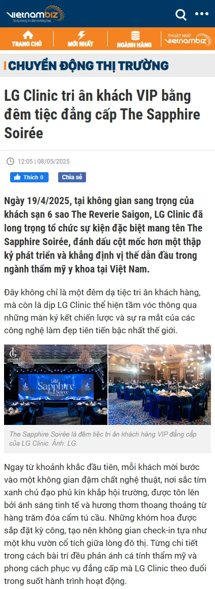 Vietnambiz LG Clinic tri ân khách VIP bằng đêm tiệc đẳng cấp The Sapphire Soiree