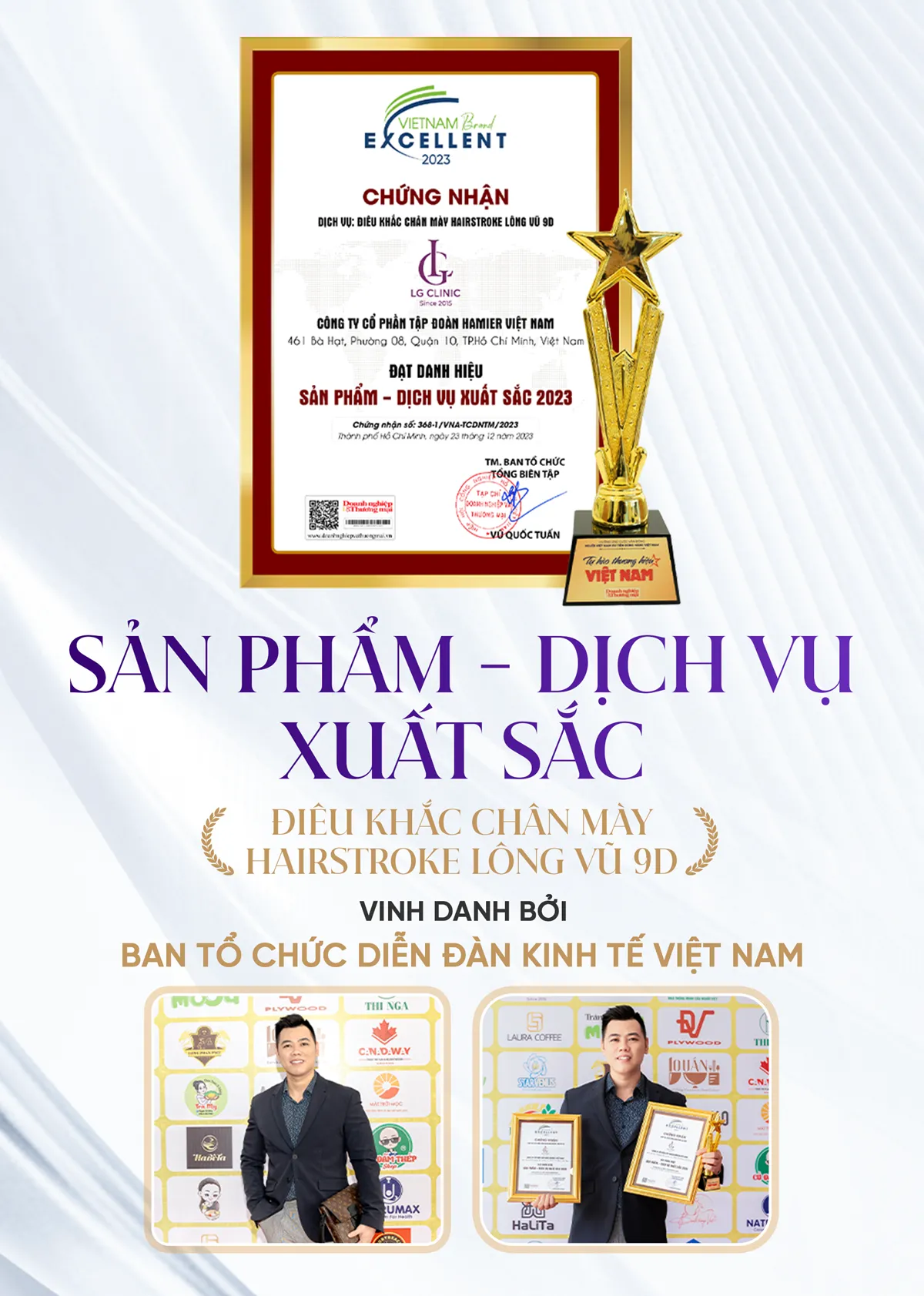 Giải thưởng sản phẩm dịch vụ xuất sắc điêu khắc chân mày MB