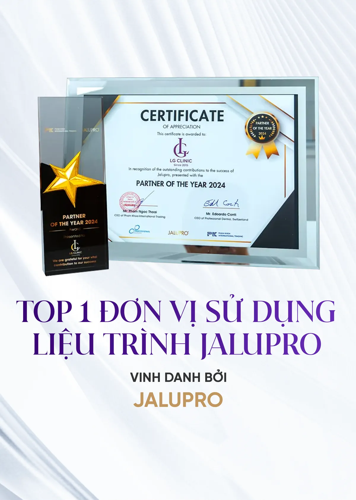 Giải thưởng top 1 đơn vị sử dụng Jalupro MB