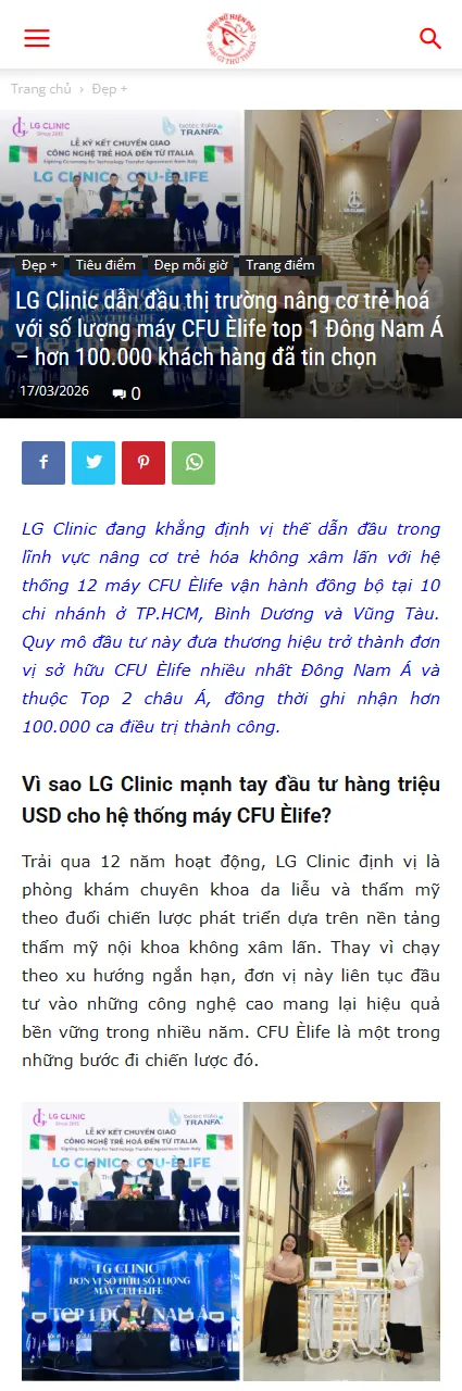 phunuhiendai vn lg clinic dan dau thi truong nang co tre hoa
